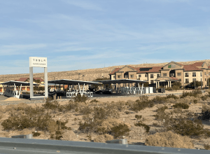 Tesla supercharger with 70 stalls in Barstow, California